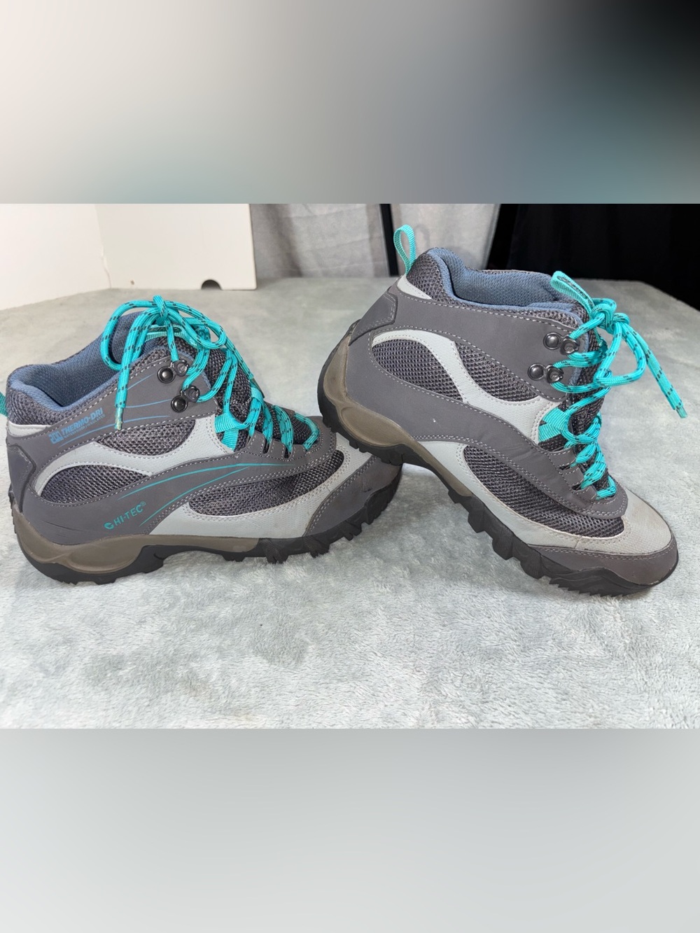 Hi-Tec Mica Sporty Waterproof Hiking Boots Grey Teal - Women’s Size 8